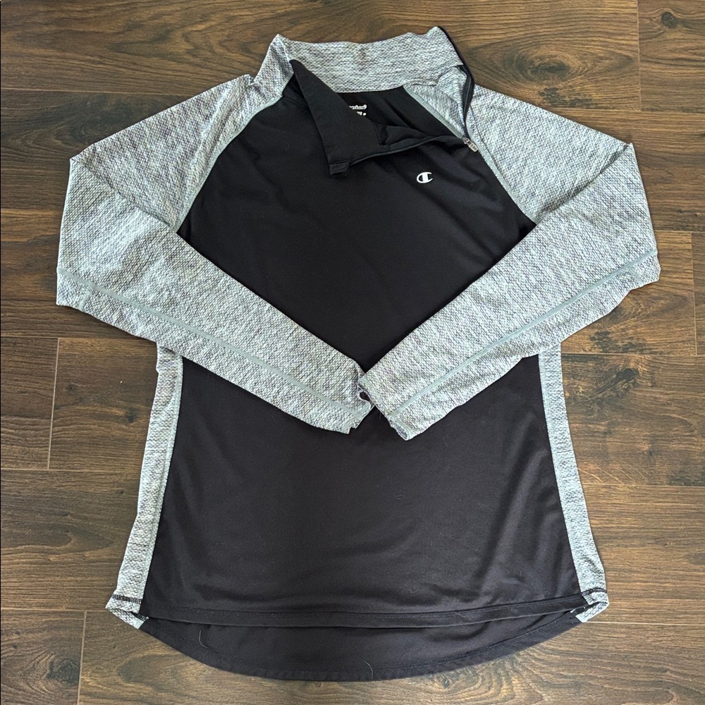 Champion Performance Vapor Heather Gray Black Side Zip
